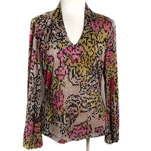 Etcetera Pixelated V-neck Blouse